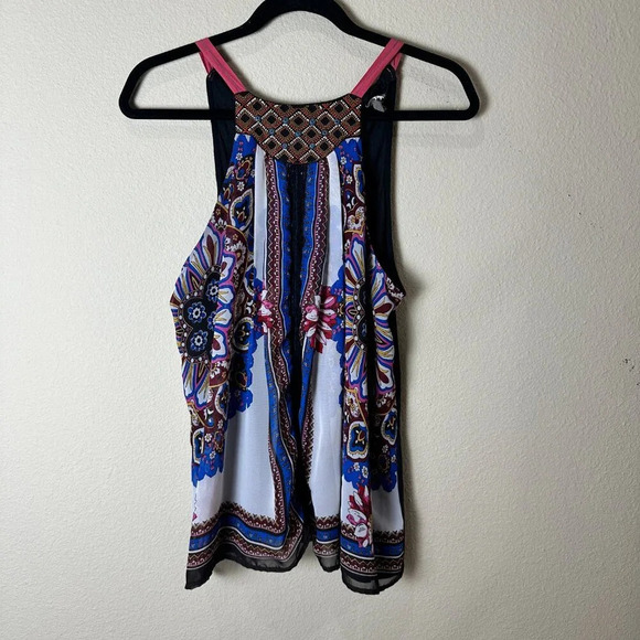 ANTHROPOLOGIE One September brand Scarf Print Halter Top size Medium - Picture 3 of 9